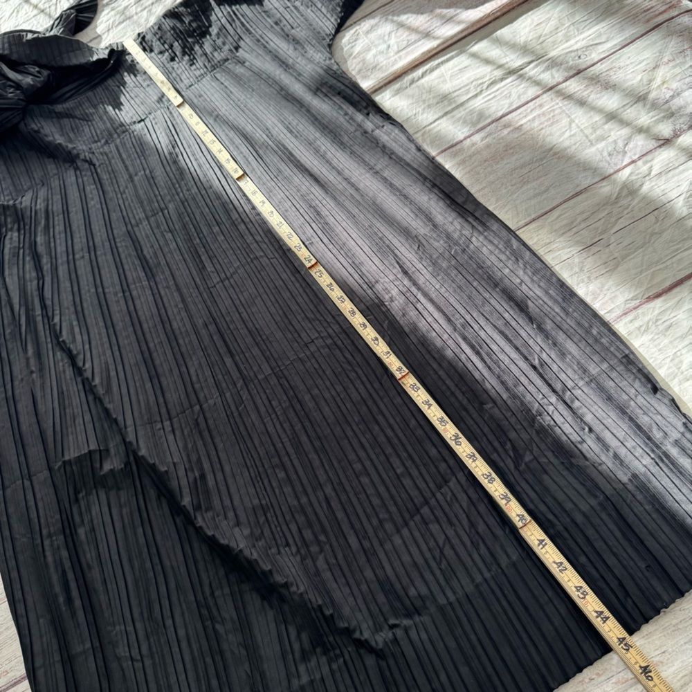 Vintage Pleated Hooded Cape Jacket Black Snap Front One Size - Picture 8 of 14